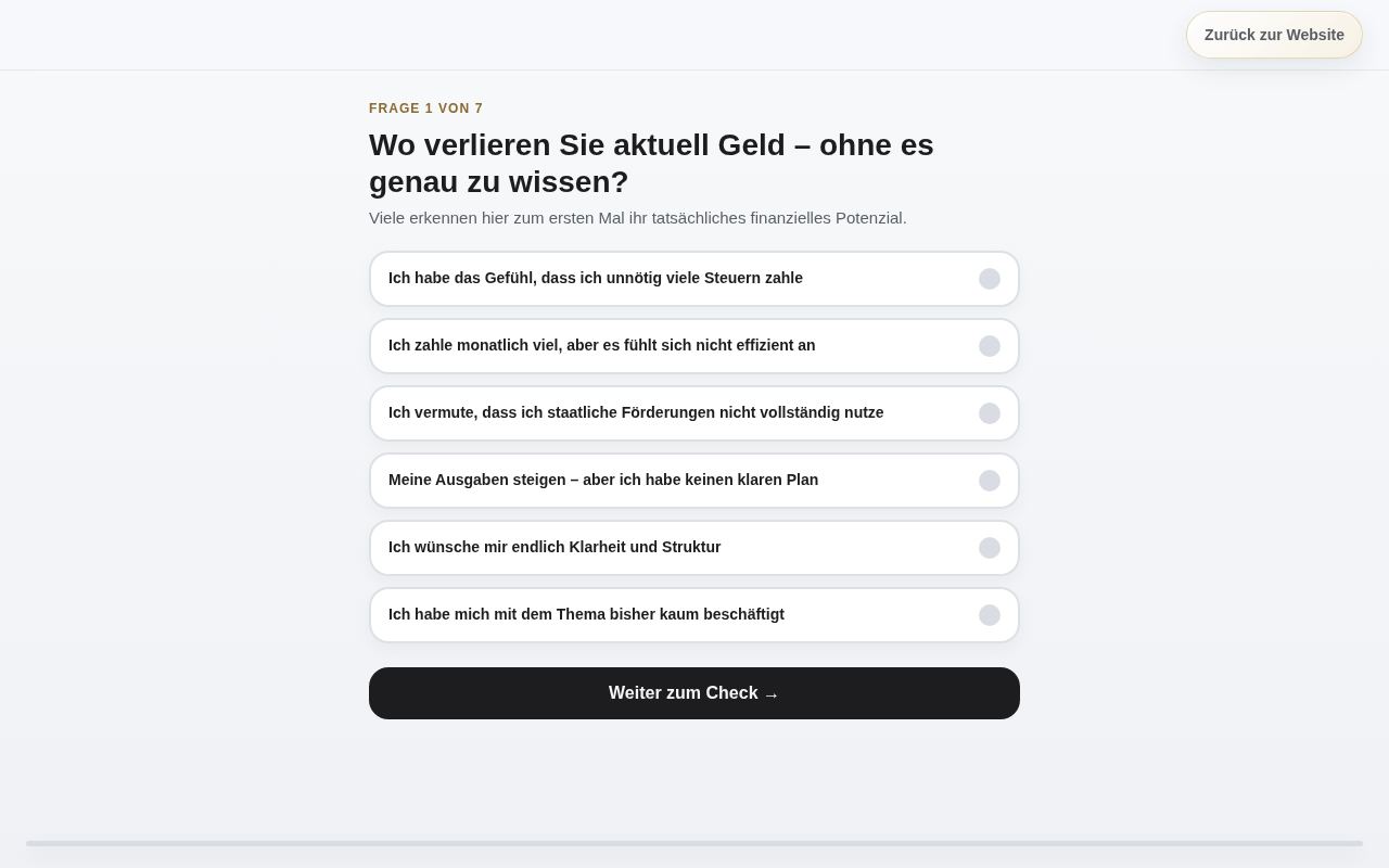Screenshot Finanzcheck
