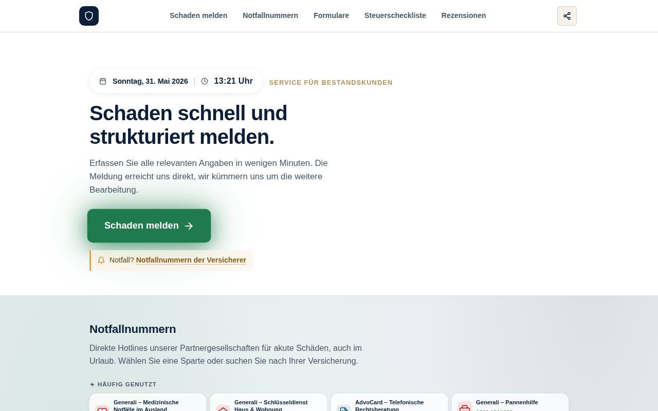 Screenshot Service-App Wachsbleiche